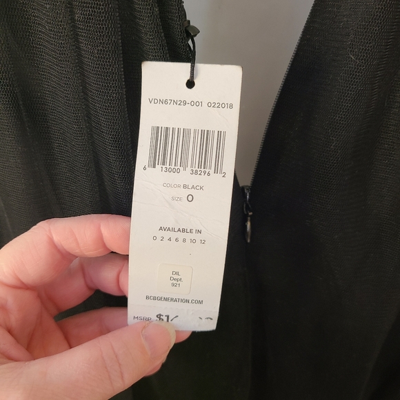 BCBG Black Tulle Dress, Size 0, NWT - Picture 11 of 11